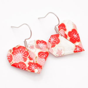 Handmade Origami Heart Earrings