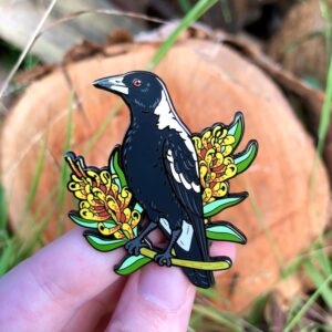 Australian Magpie Enamel Pin