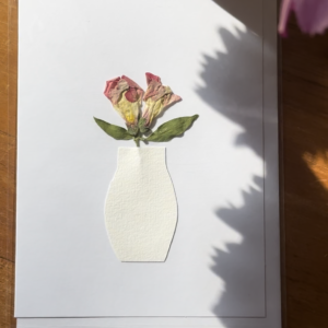 Pressed Flower and Vase Greeting Card