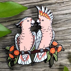 Major Mitchell's Cockatoo Pair - Enamel Pin