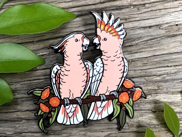 Major Mitchell's Cockatoo Pair - Enamel Pin