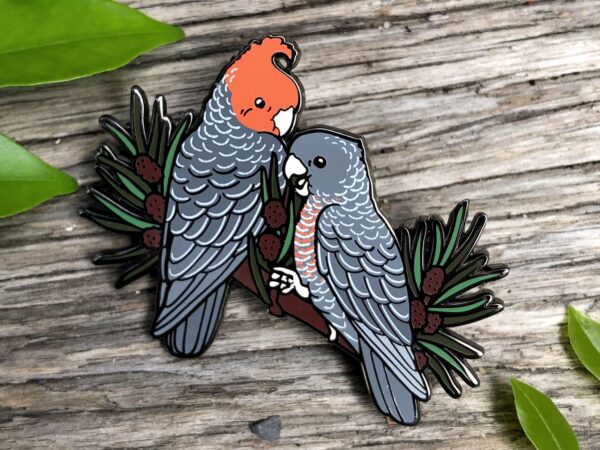 Gang-gang Cockatoo Pair - Enamel Pin