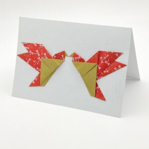 Kissing Doves Origami greeting card