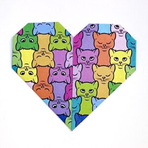 Love Cats Origami greeting card