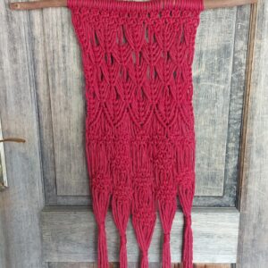 Macramé Wall Hanger - 'Audrey' in Ruby