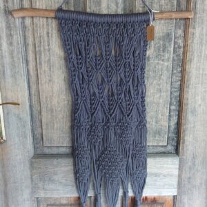 Macramé Wall Hanger - 'Audrey' in Metal Grey