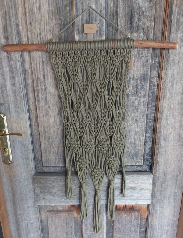 Macramé Wall Hanger - 'Audrey' in Olive