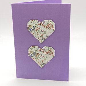 Double Heart origami greeting card