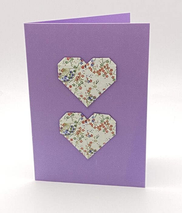 Double Heart origami greeting card