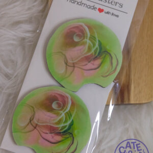 Car Coasters - Lime Green Swirls