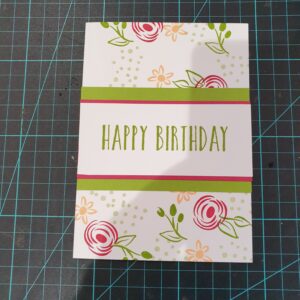 Pink & Green Happy Birthday Card